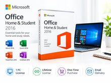 Load image into Gallery viewer, Microsoft Office Home & Student 2016 | 1 PC Lifetime License | Email Delivery