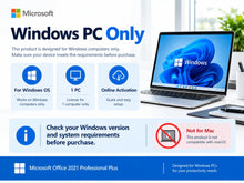 Load image into Gallery viewer, Microsoft Office 2021 Professional Plus | 1 PC Lifetime License | Windows | Digital Delivery