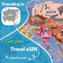 Load image into Gallery viewer, Central Asia eSIM 5 areas Internet Travel Data Roaming eSIM