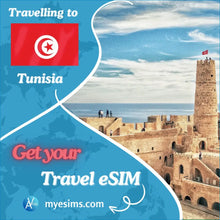 Load image into Gallery viewer, Tunisia Travel Data Roaming eSIM for Seamless Internet Connectivity 4G