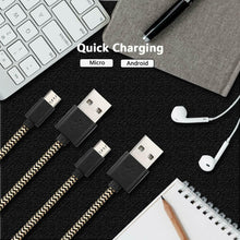 Load image into Gallery viewer, 1M 2M 3M Long Micro USB Data Sync Charger Cable Lead For Samsung Android Phones