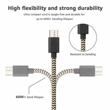 Load image into Gallery viewer, 1M 2M 3M Long Micro USB Data Sync Charger Cable Lead For Samsung Android Phones