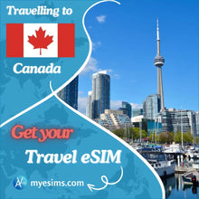 Load image into Gallery viewer, Canada eSIM Travel Mobile Data Roaming eSIM Internet Connectivity 5G
