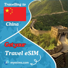 Load image into Gallery viewer, China eSIM Mainland Travel Data Roaming eSIM for Seamless Connection 5G
