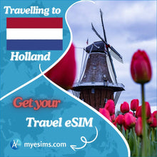 Load image into Gallery viewer, Netherlands Holland Travel Data eSIM for Easy Connectivity 4G/5G
