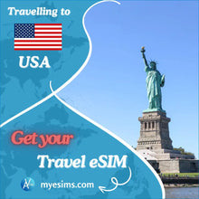 Load image into Gallery viewer, USA eSIM United States Travel Data Roaming eSIM Connectivity 5G
