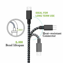 Load image into Gallery viewer, 1M 2M 3M Long Micro USB Data Sync Charger Cable Lead For Samsung Android Phones
